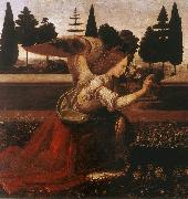 LEONARDO da Vinci Annunciation (detail) dg USA oil painting artist